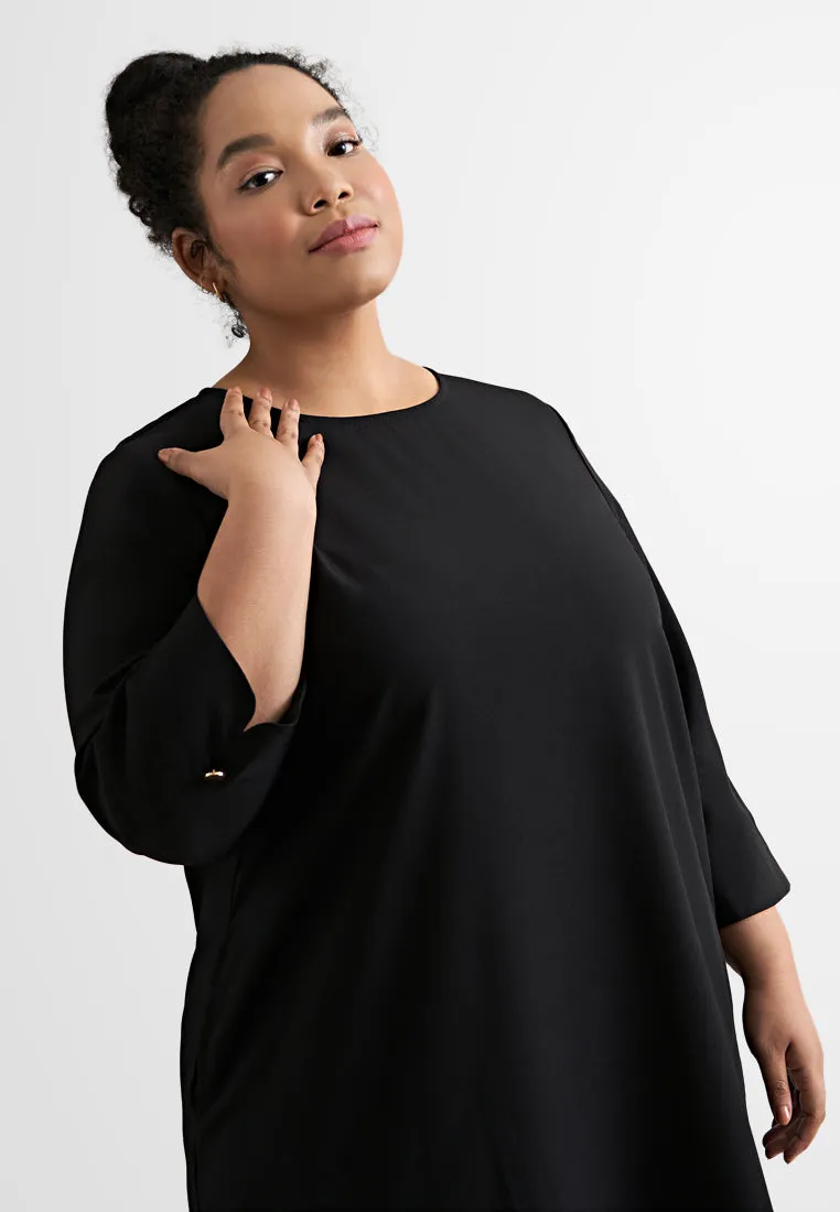 Daria Elegant Quarter Sleeve Shift Dress