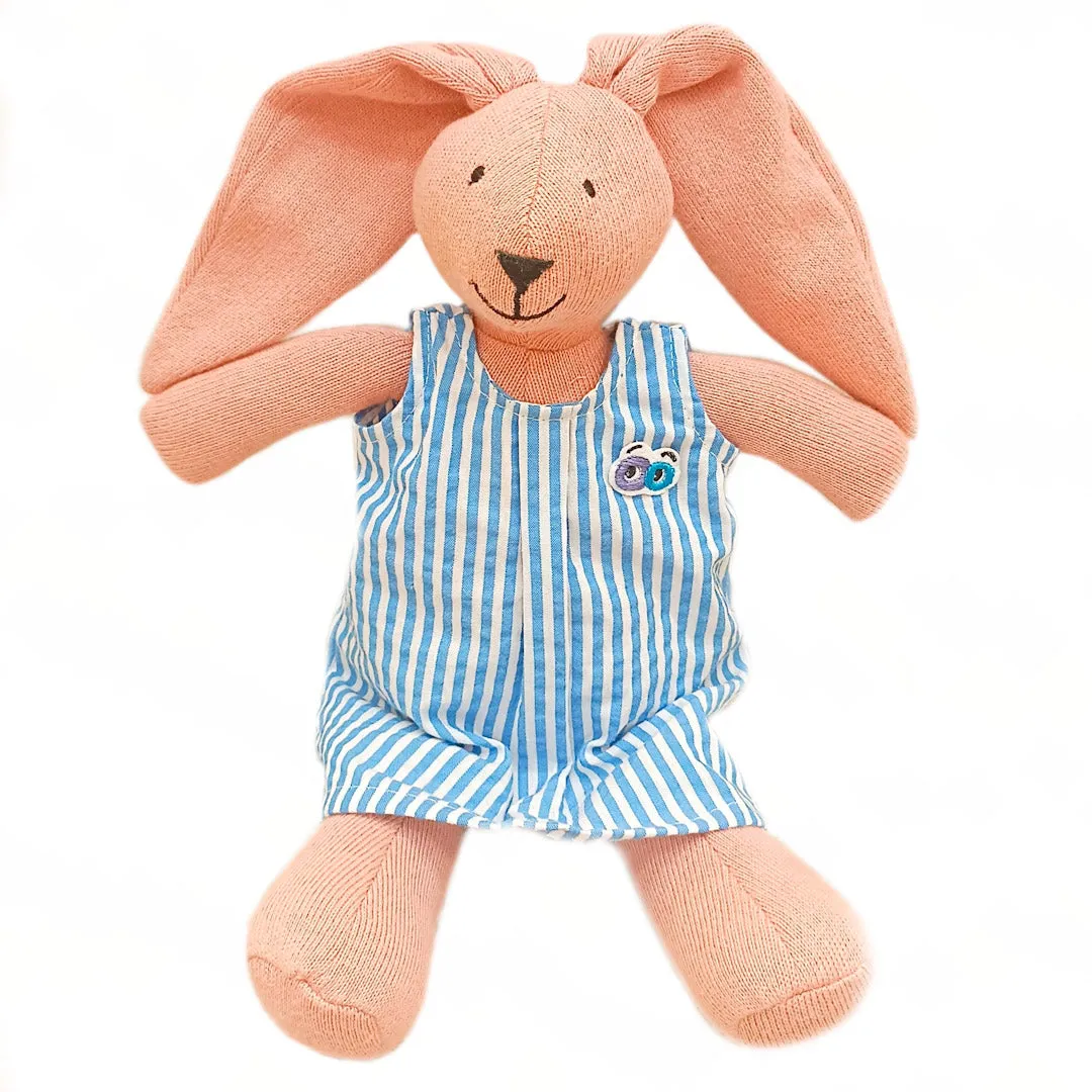 Doll's Blue Striped Seer Sucker Dress