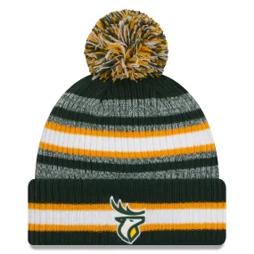 Edmonton Elks CFL Football New Era Sideline 6 Dart Cuffed Knit Hat with Pom - Green