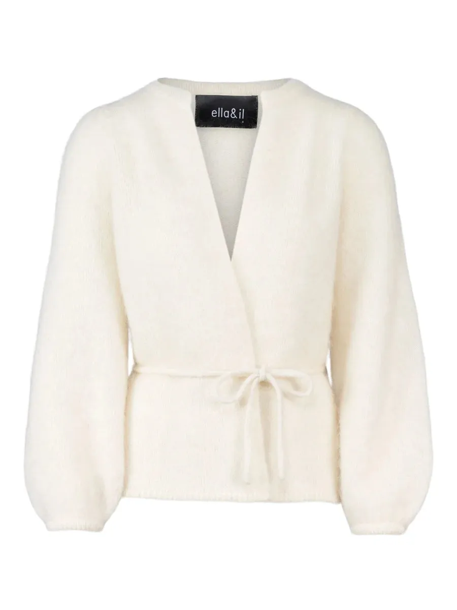 ELLA & IL FREDRIKKE CHUNKY CARDIGAN WHITE