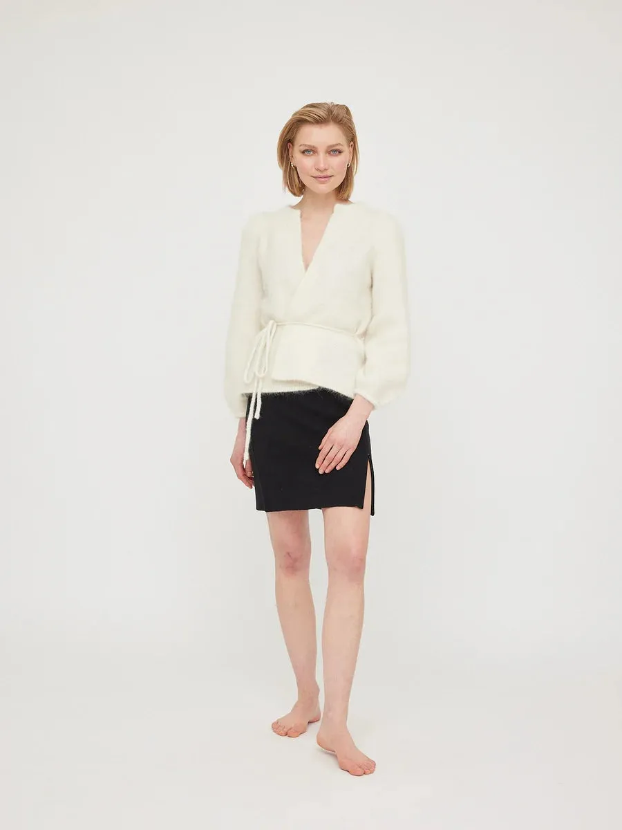 ELLA & IL FREDRIKKE CHUNKY CARDIGAN WHITE