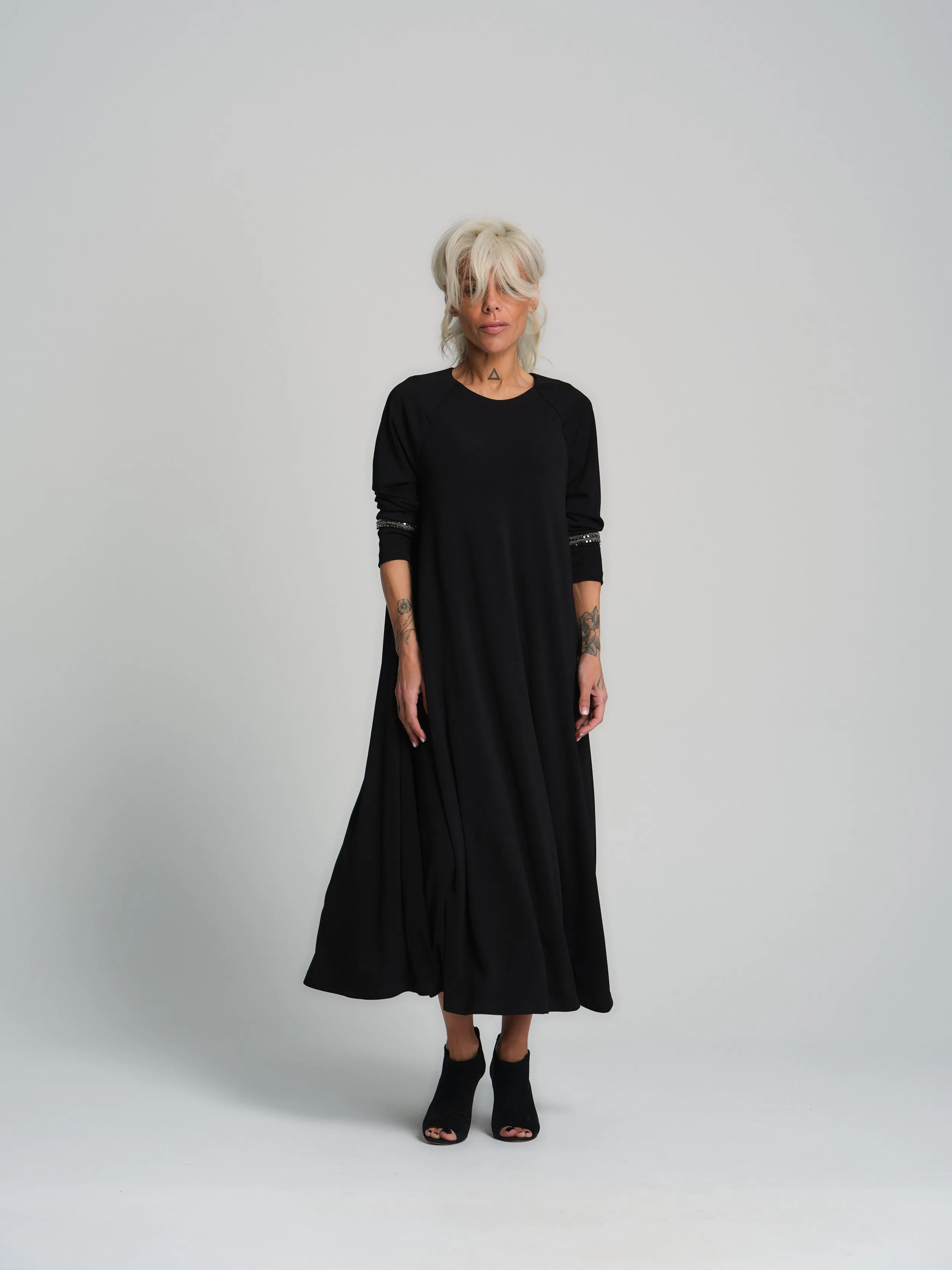 Embellished Black Maxi Dress