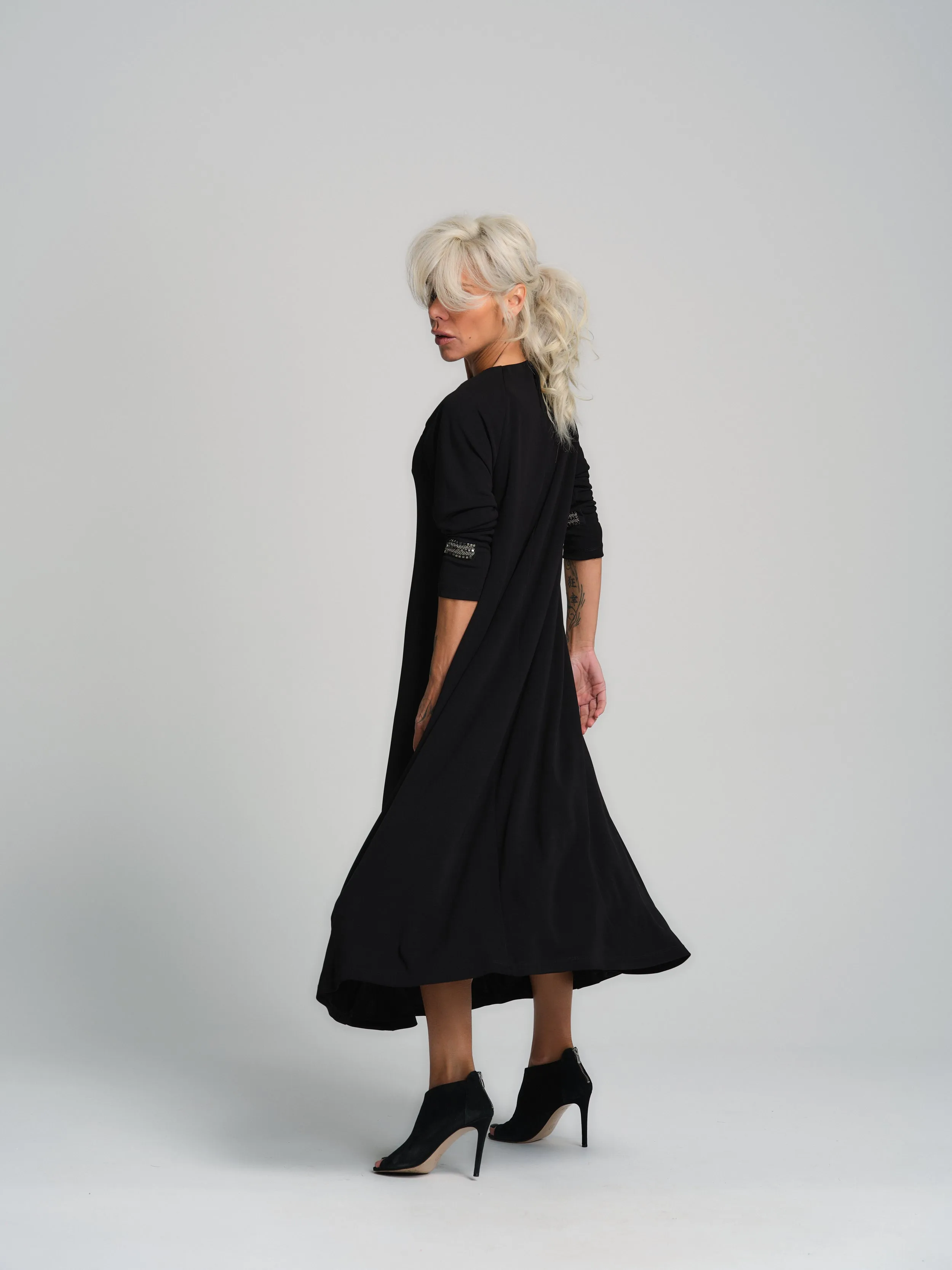 Embellished Black Maxi Dress