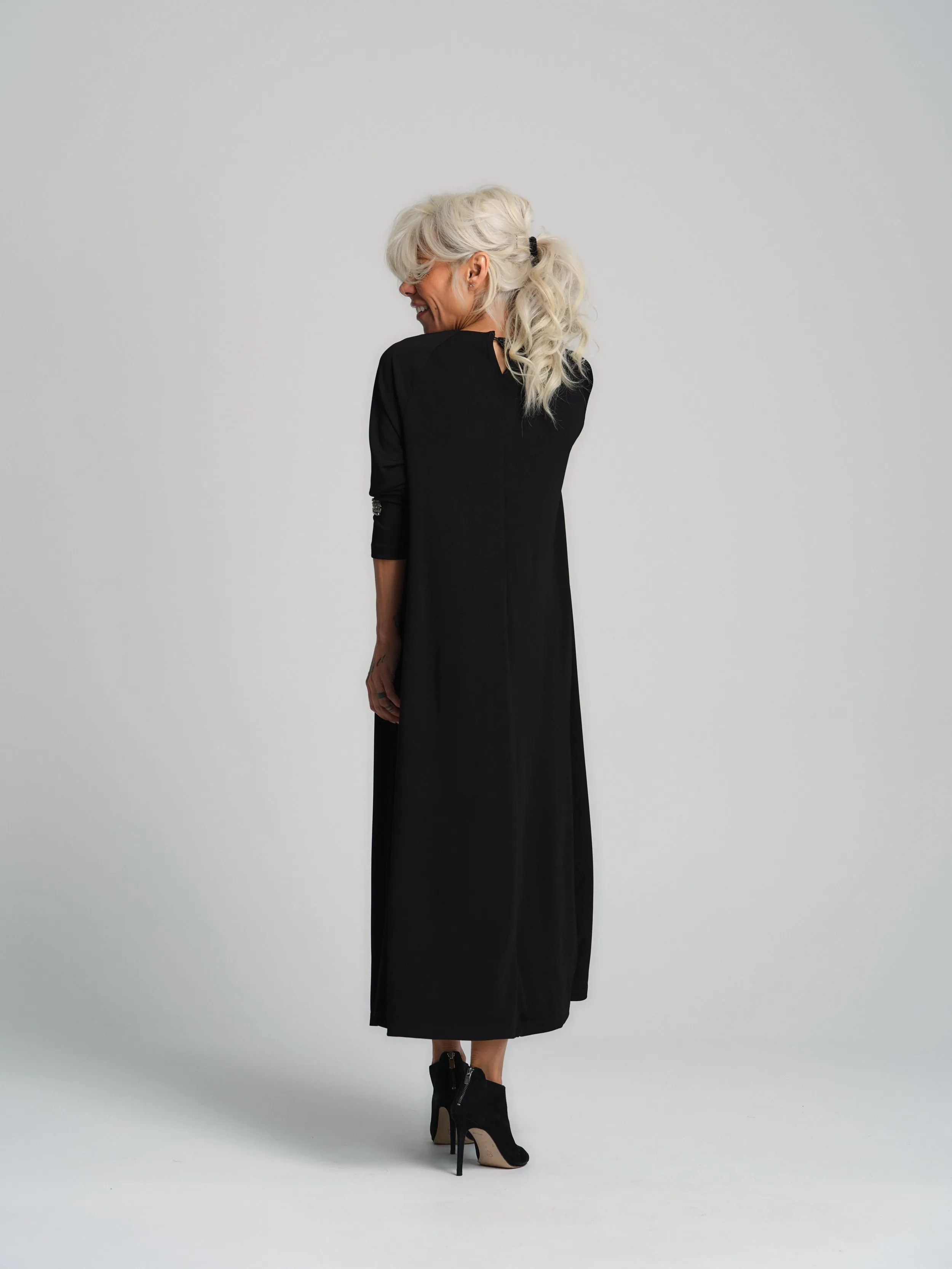 Embellished Black Maxi Dress