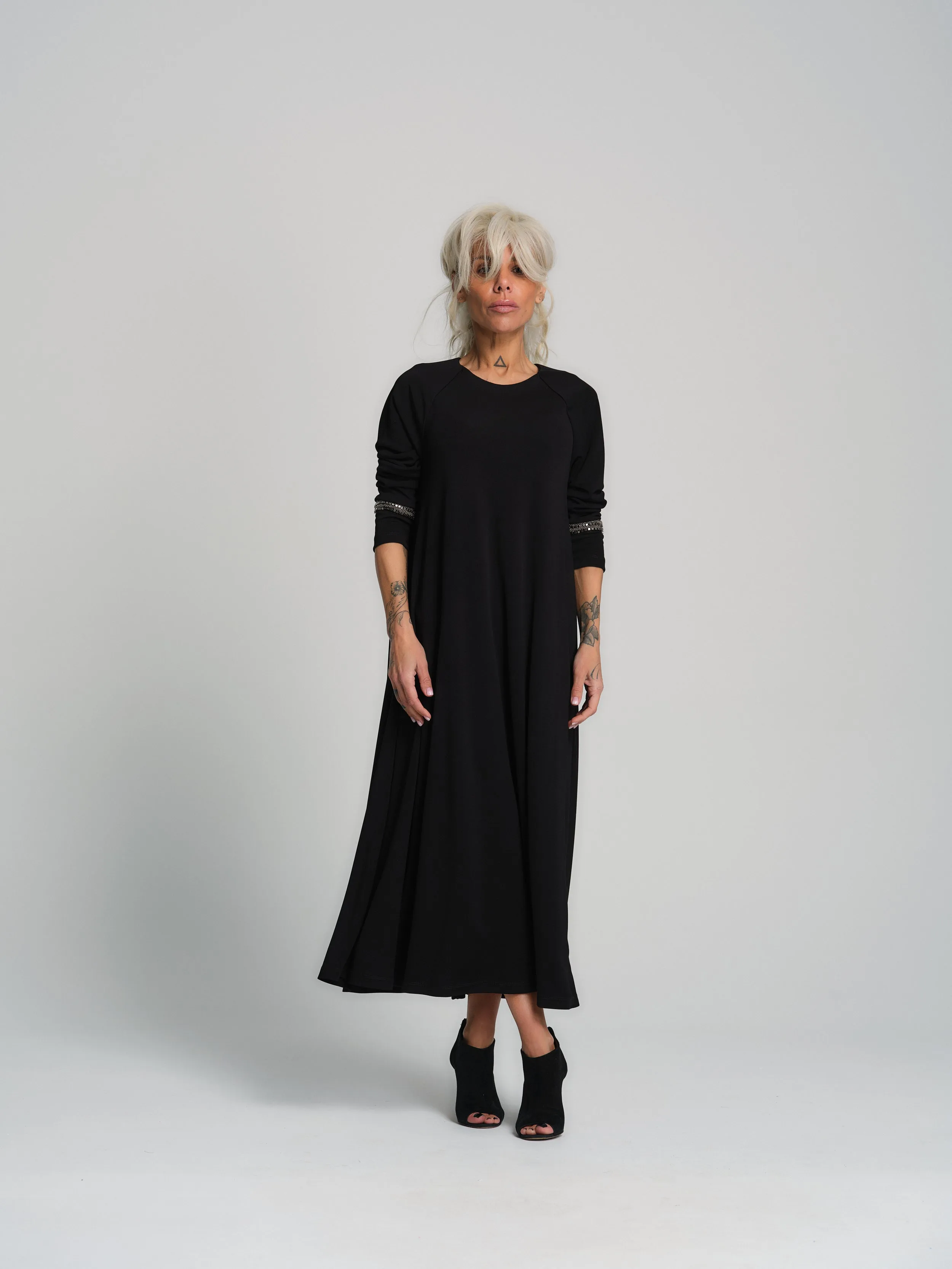Embellished Black Maxi Dress