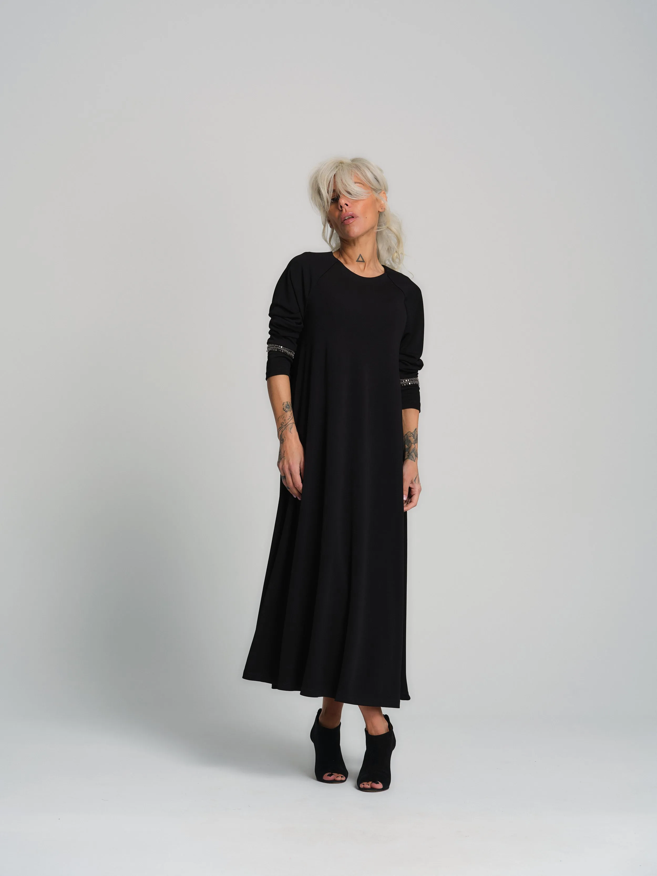 Embellished Black Maxi Dress