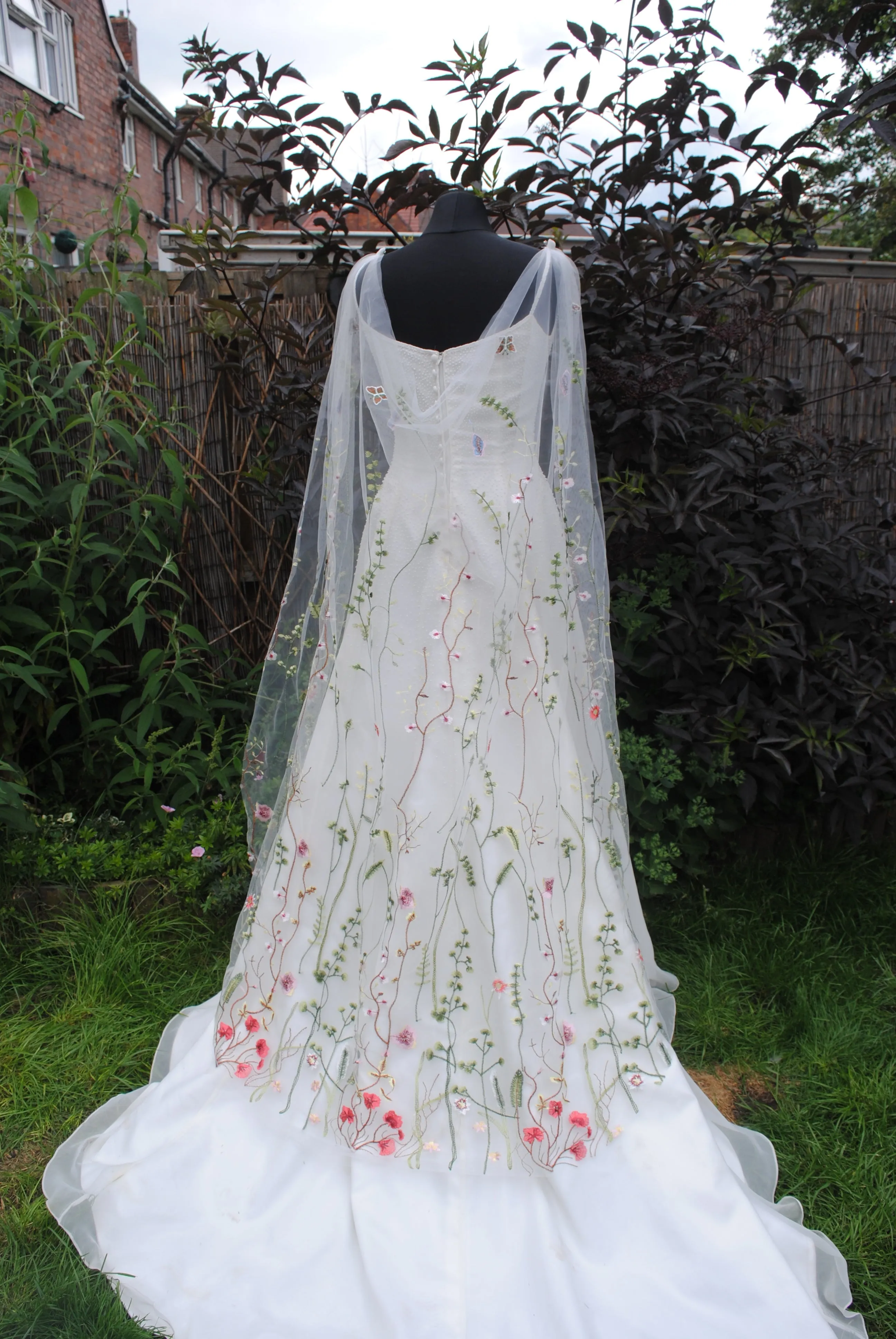 Embroidered Meadow Flower Cape