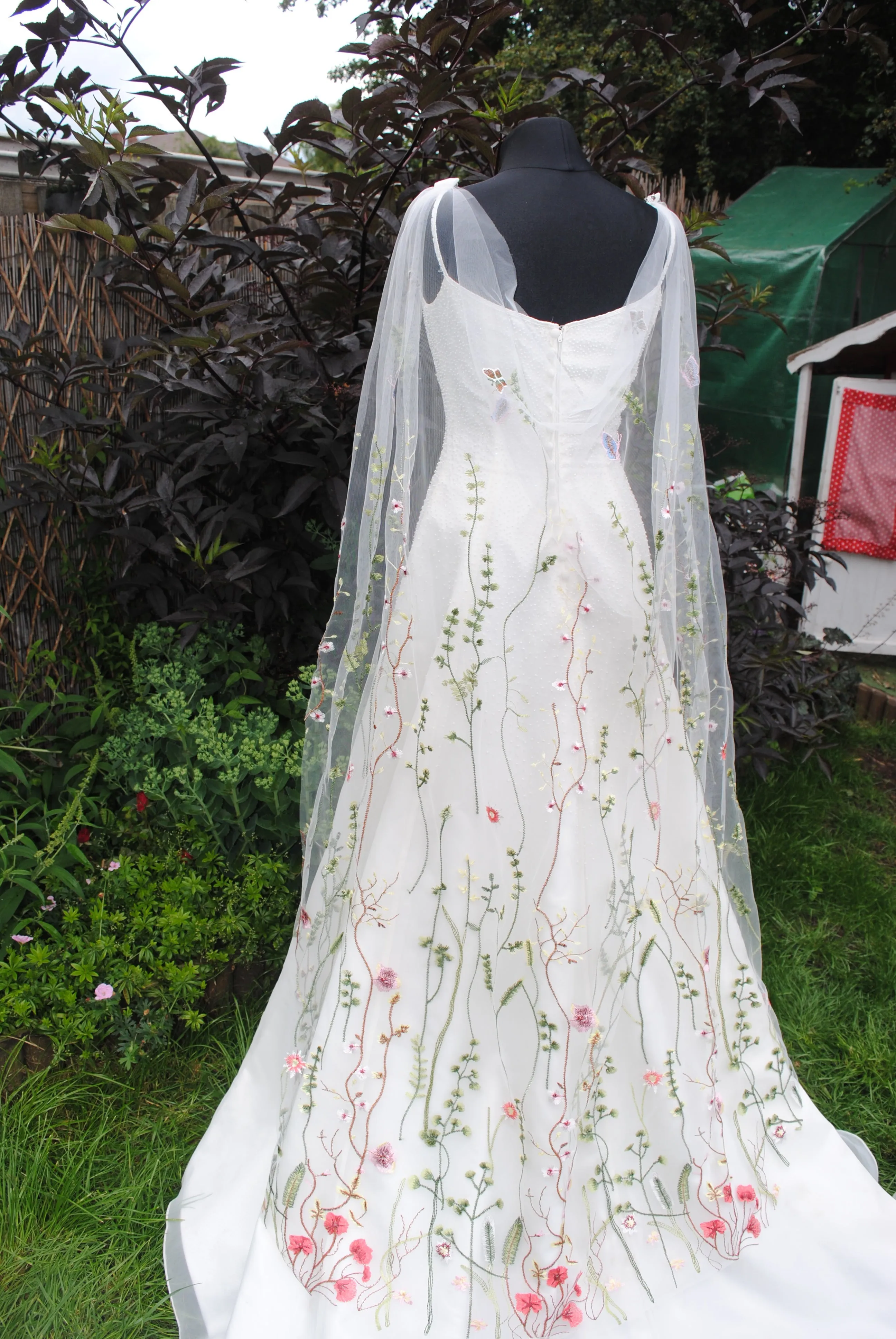 Embroidered Meadow Flower Cape