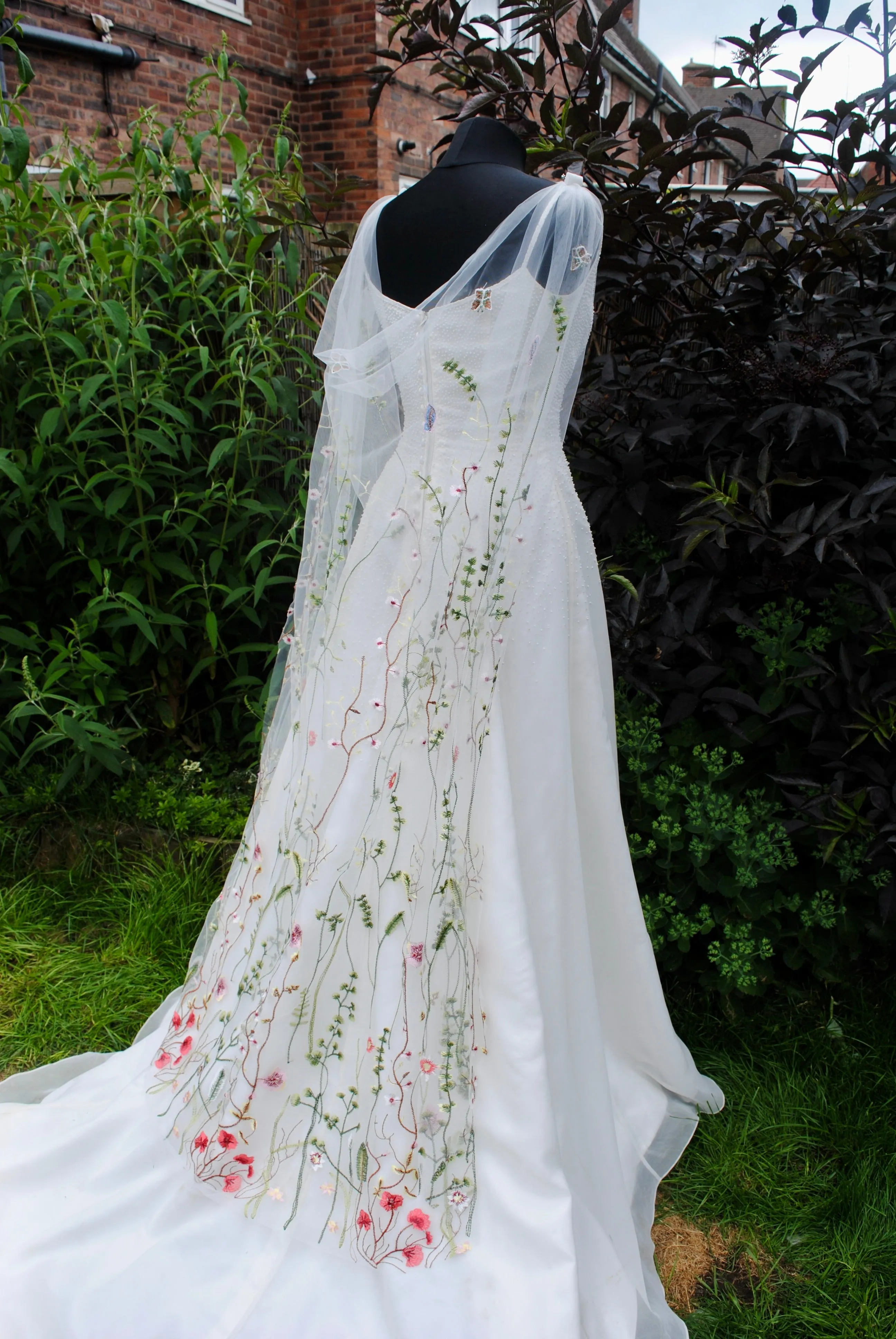 Embroidered Meadow Flower Cape