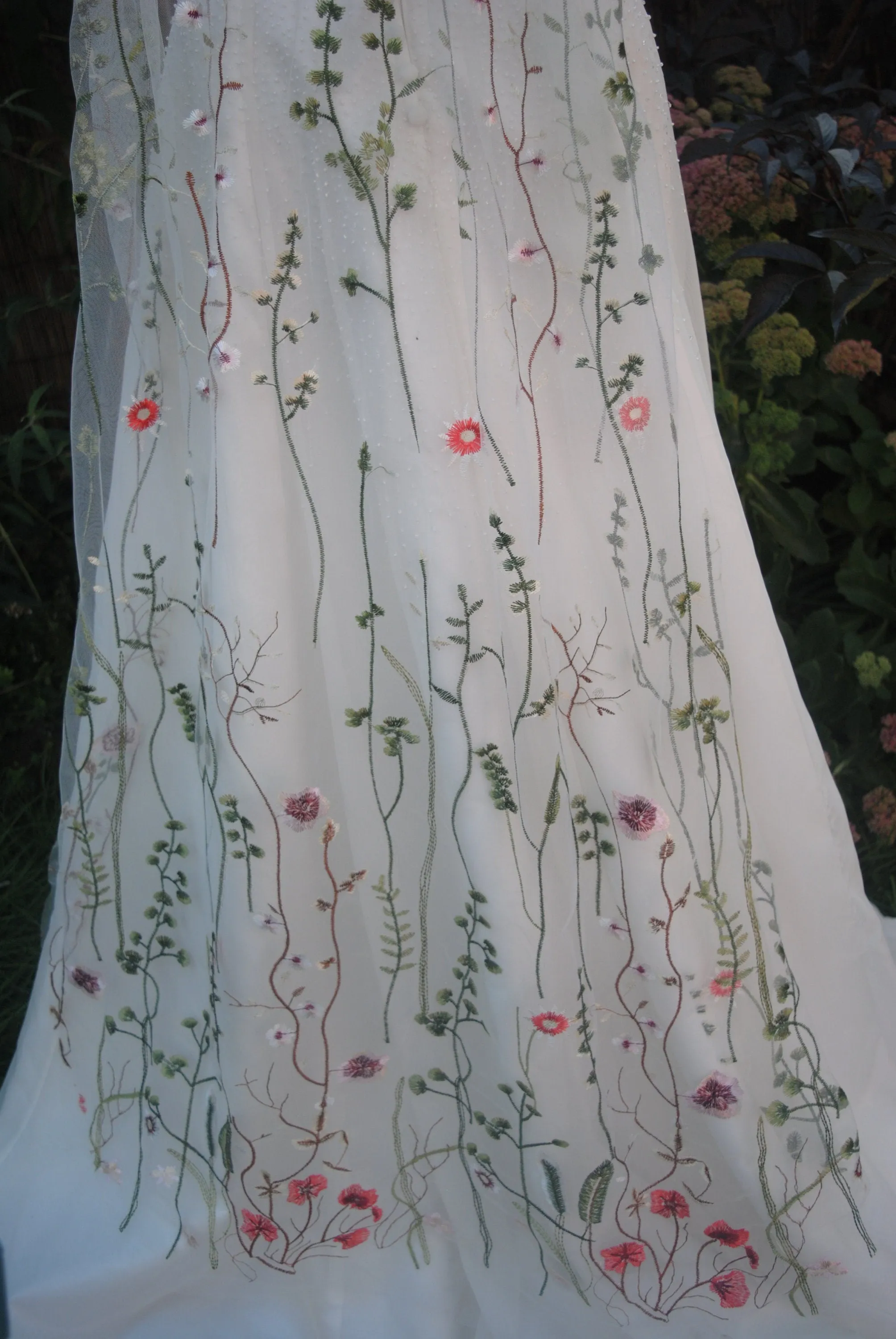 Embroidered Meadow Flower Cape
