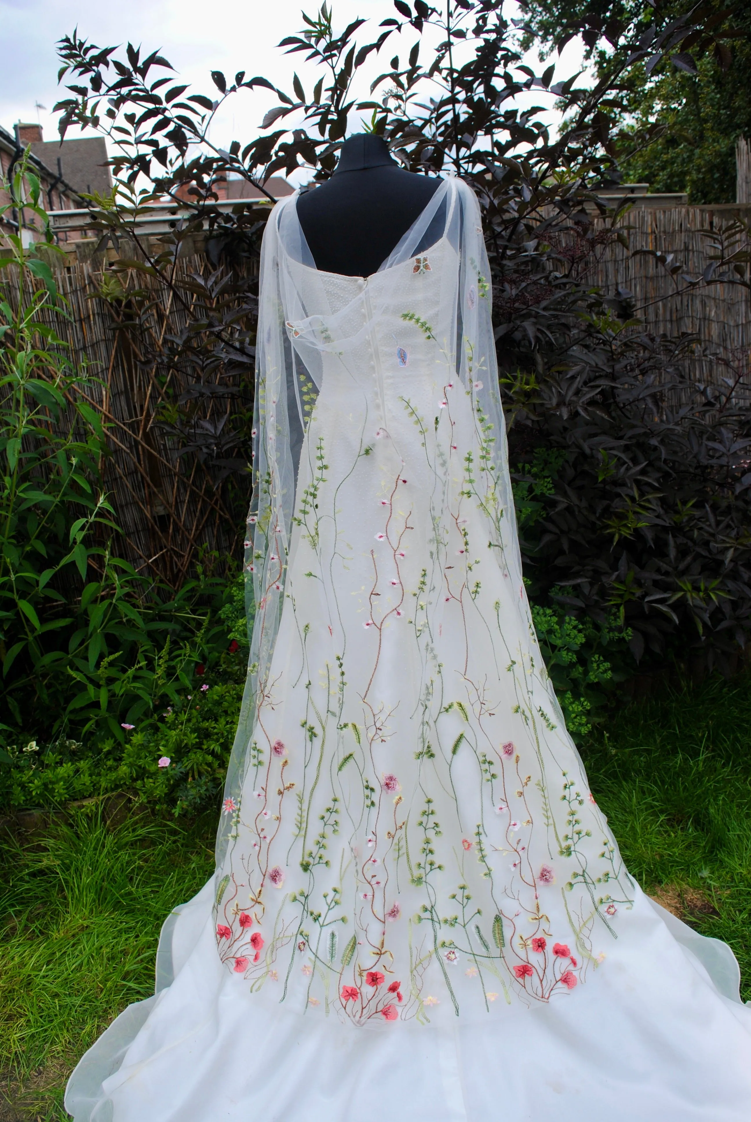 Embroidered Meadow Flower Cape