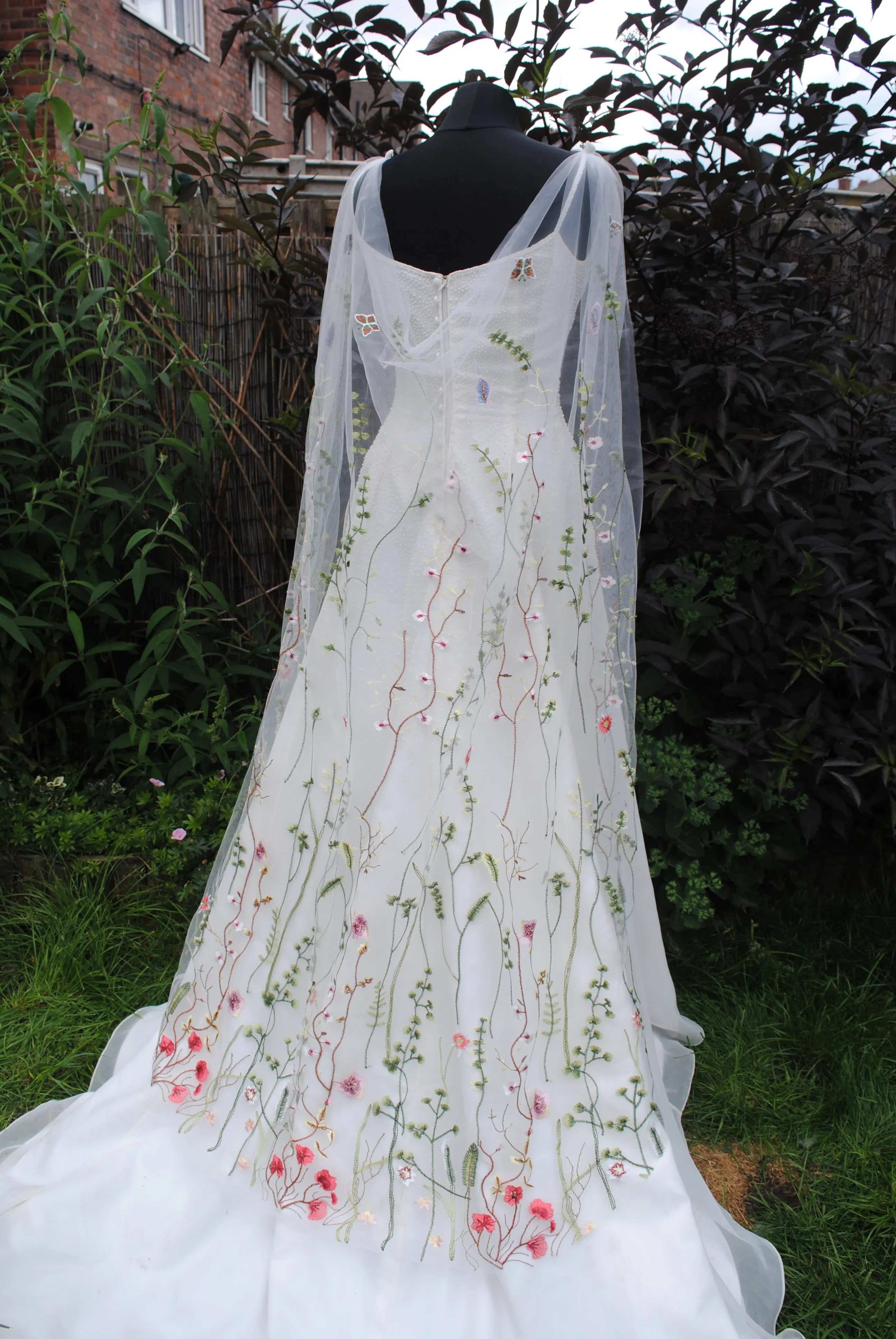 Embroidered Meadow Flower Cape