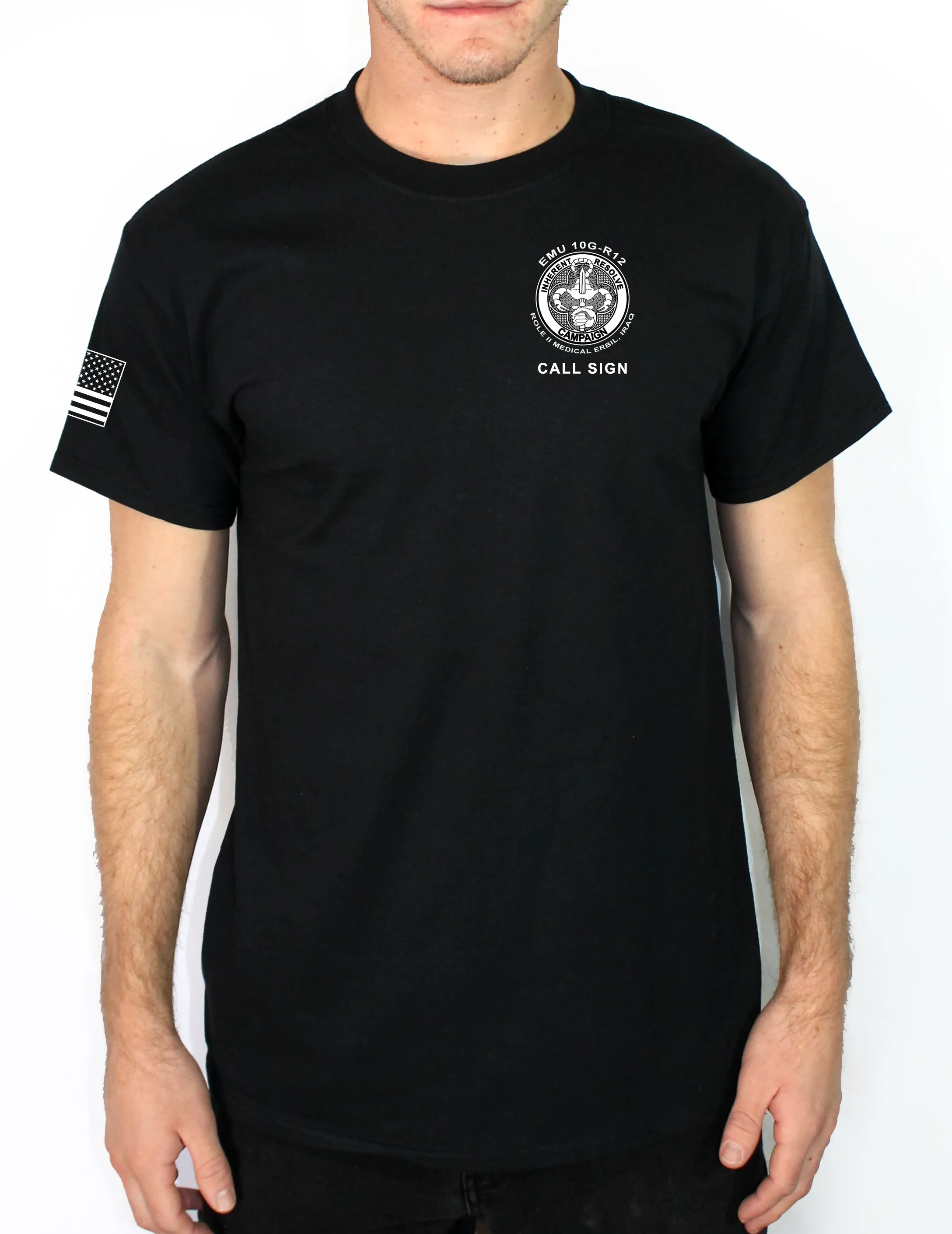 EMU 10G R12 50-50 Blend Black Unisex PT Short Sleeve Shirt. Approved for PT