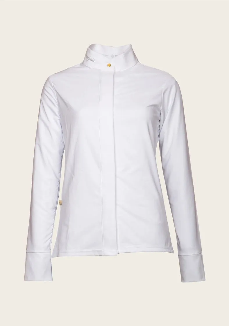 ESPOIR White Grand Prix Formal Button UV Show Shirt