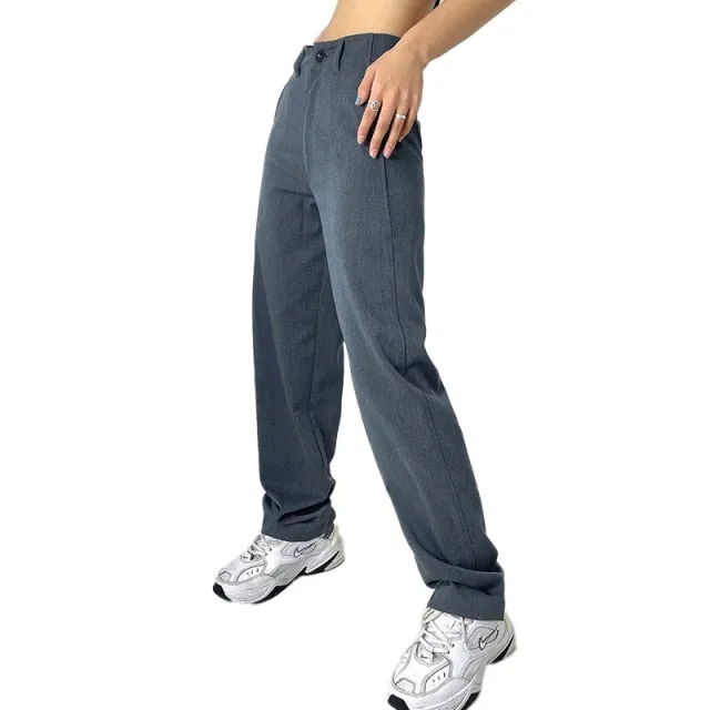 FashionSierra - Womens High Waist Straight Pants