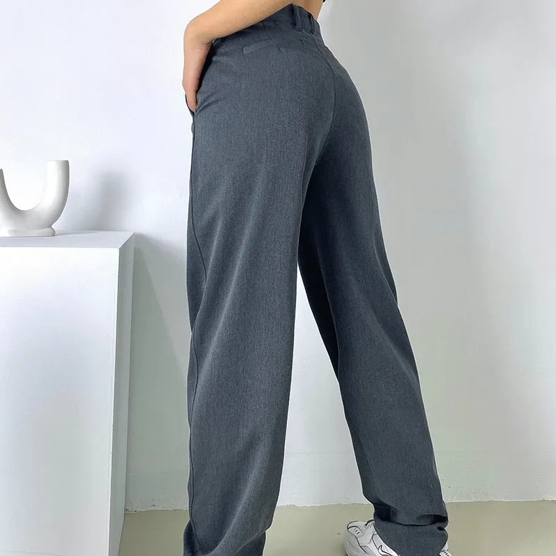 FashionSierra - Womens High Waist Straight Pants