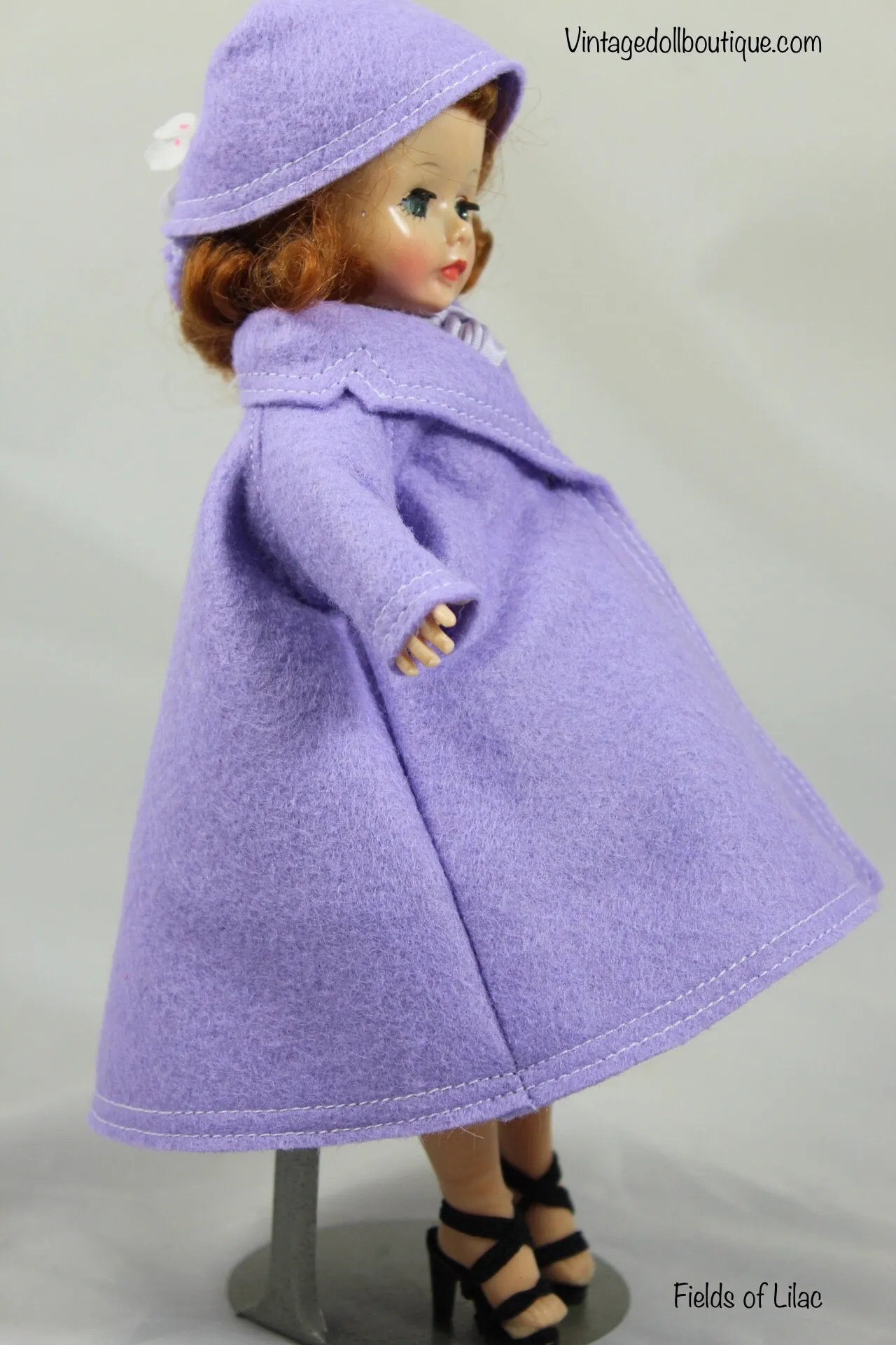 Felt coat and hat set “Fields of Lilac” for 9” Cissette
