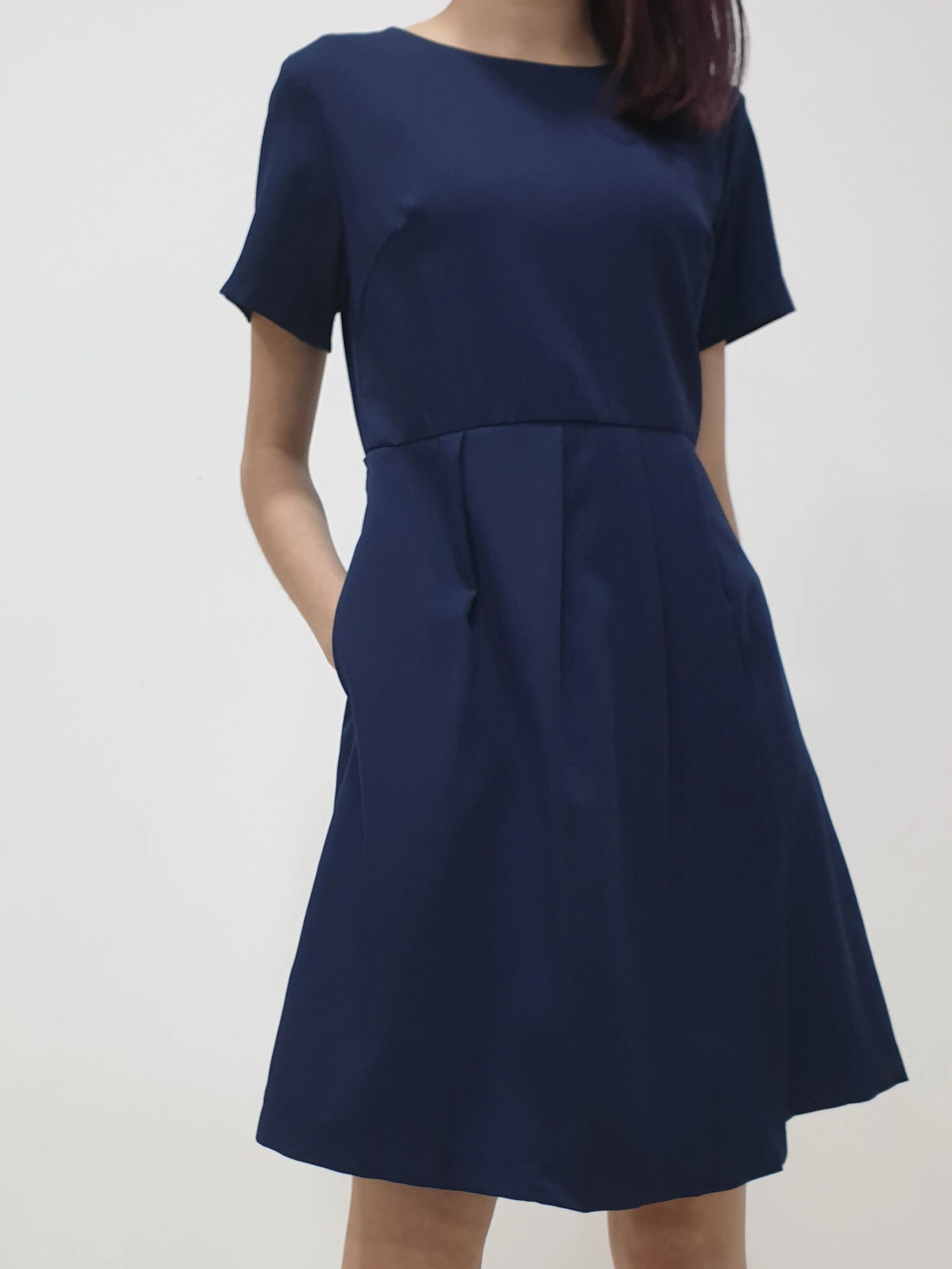 Folded Flap Sleeved Dress (Non-returnable)