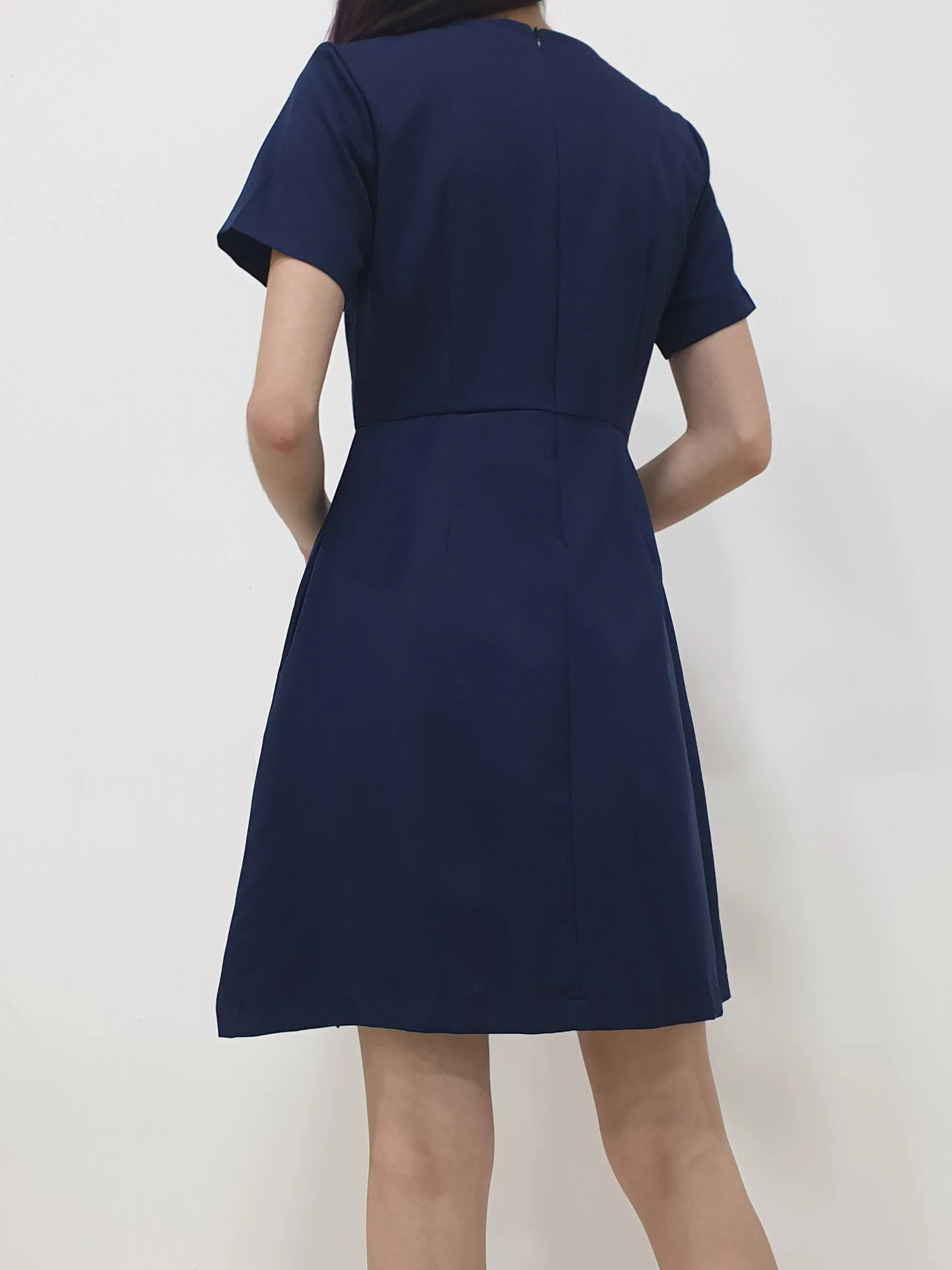 Folded Flap Sleeved Dress (Non-returnable)