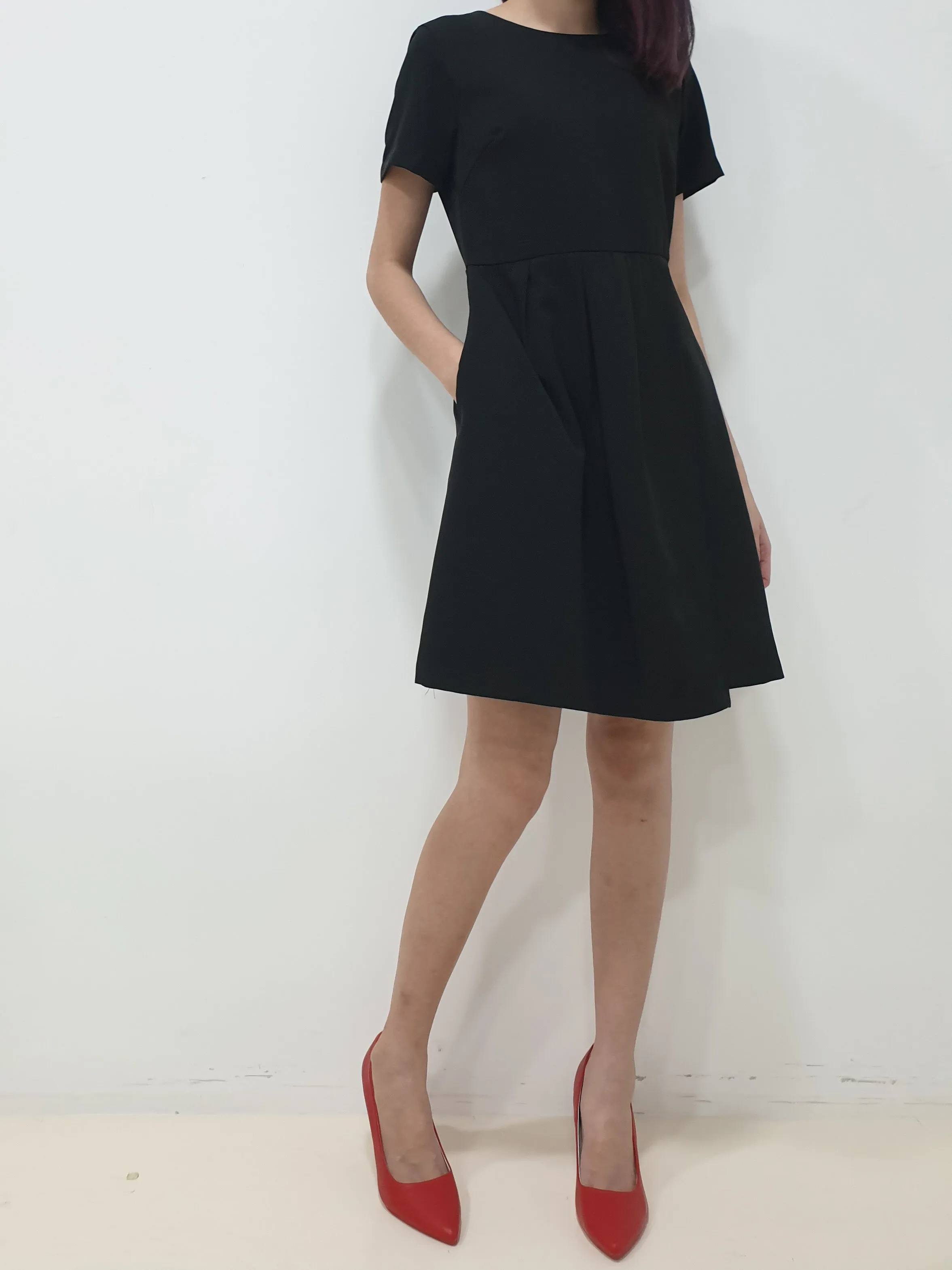 Folded Flap Sleeved Dress (Non-returnable)