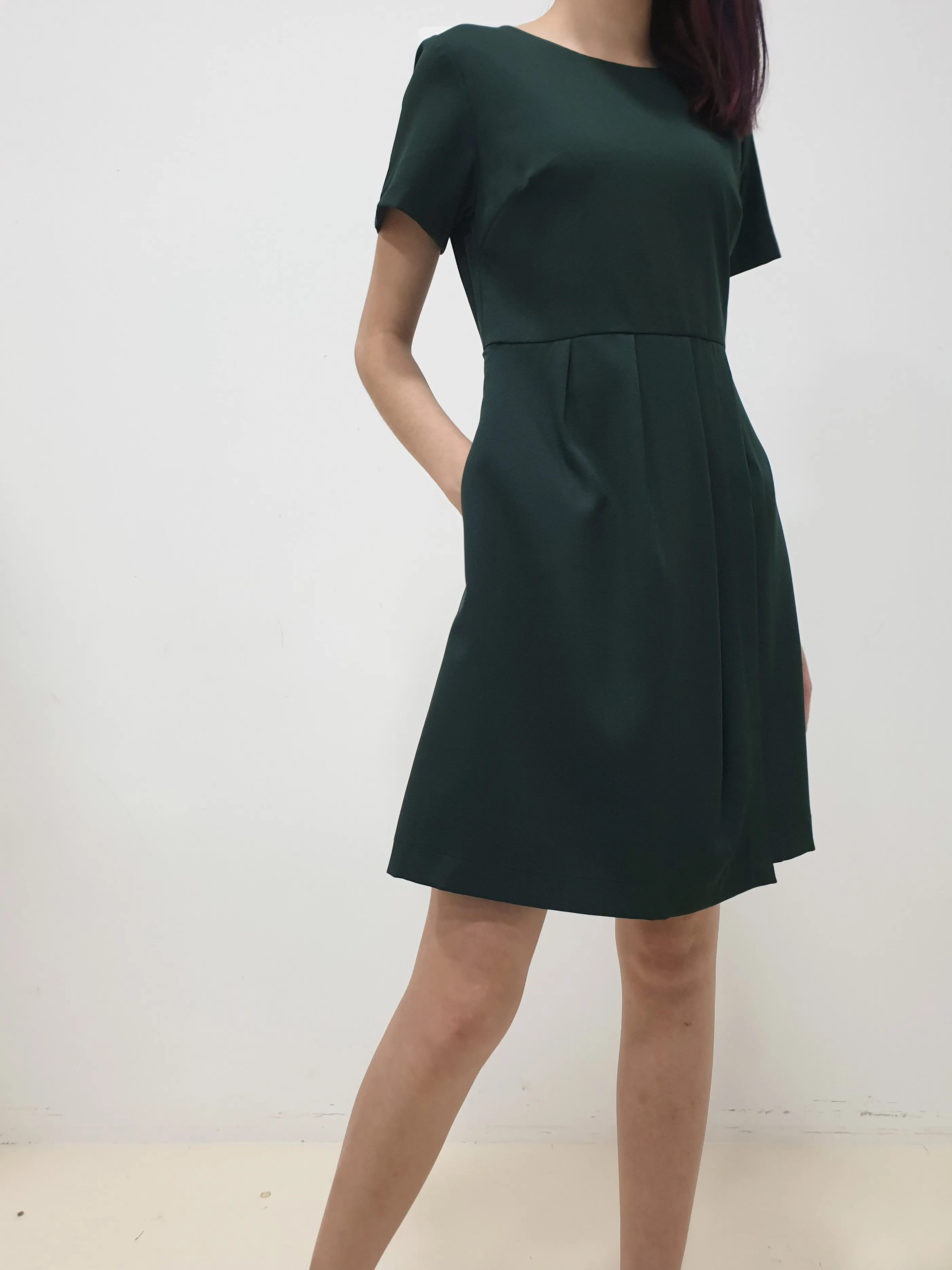 Folded Flap Sleeved Dress (Non-returnable)