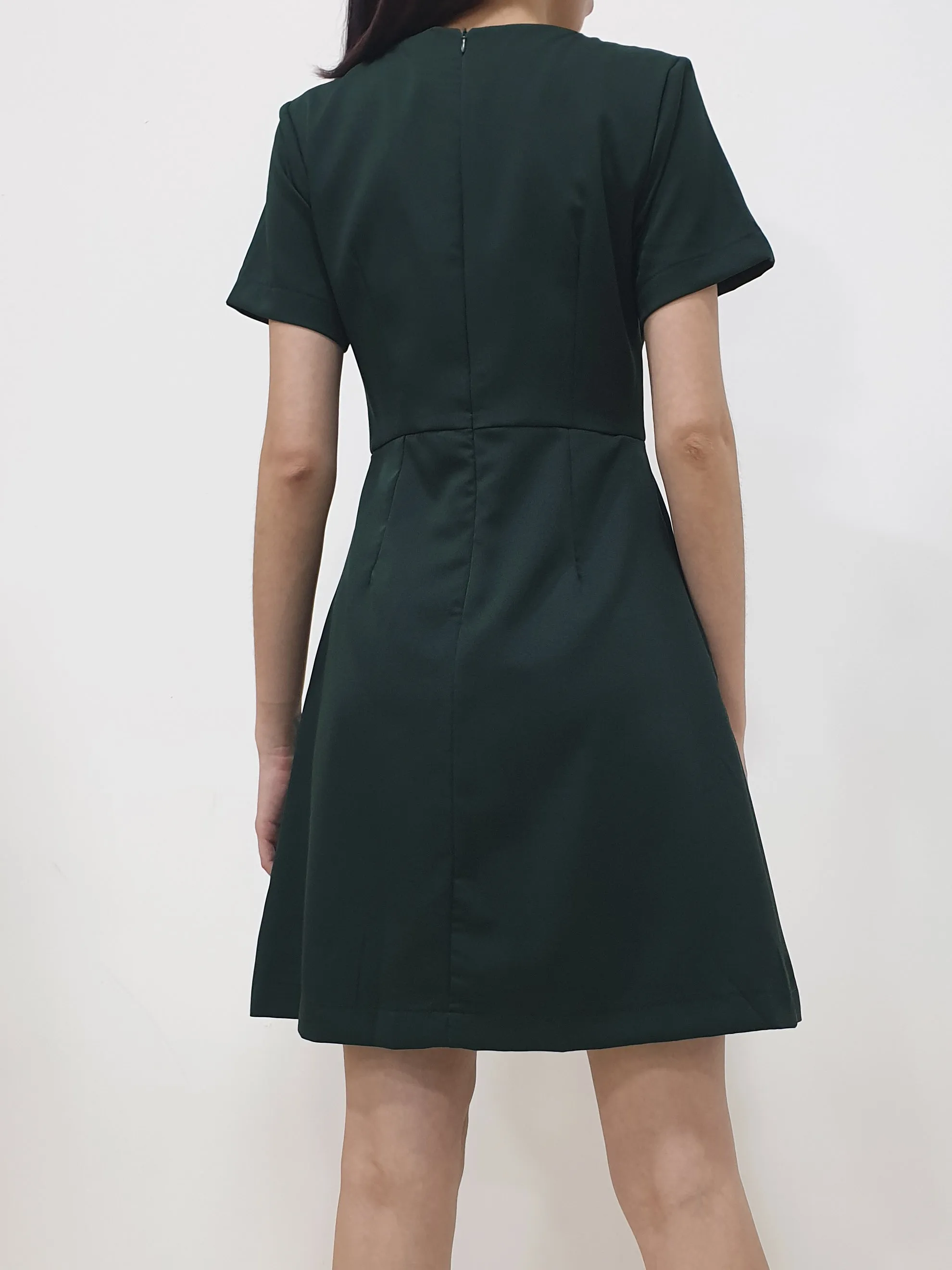 Folded Flap Sleeved Dress (Non-returnable)
