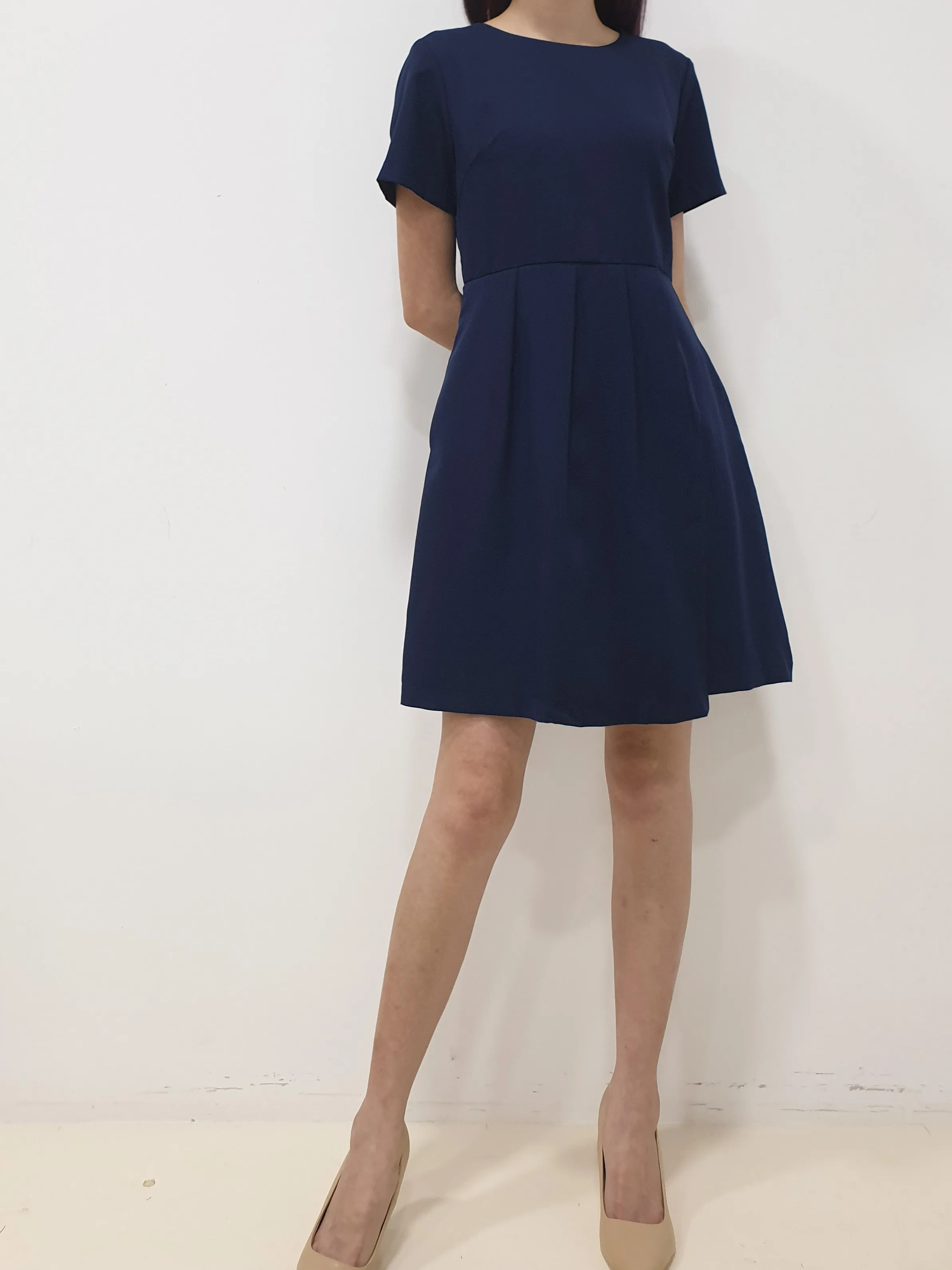 Folded Flap Sleeved Dress (Non-returnable)