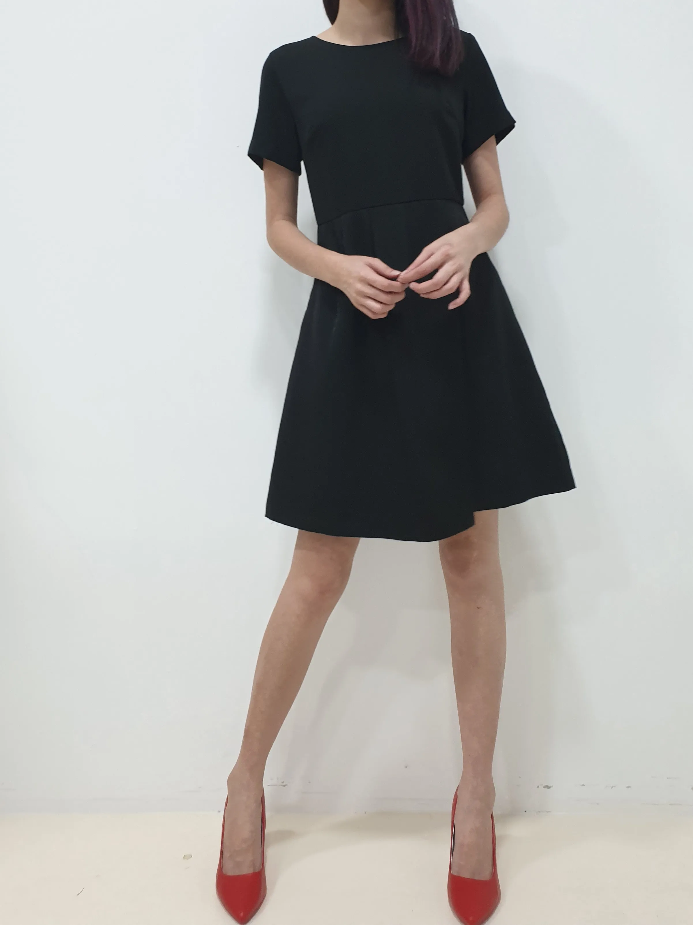 Folded Flap Sleeved Dress (Non-returnable)