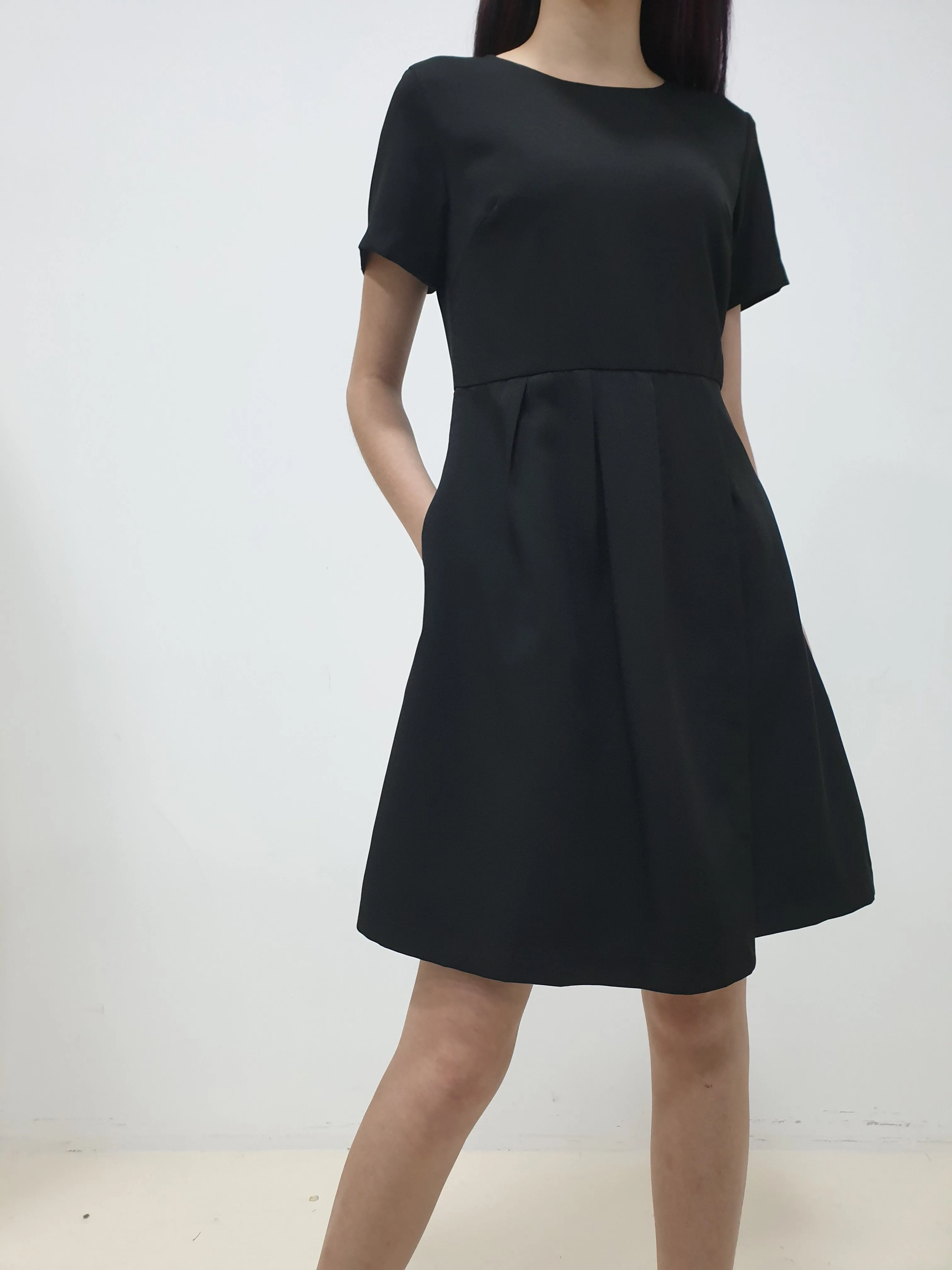 Folded Flap Sleeved Dress (Non-returnable)