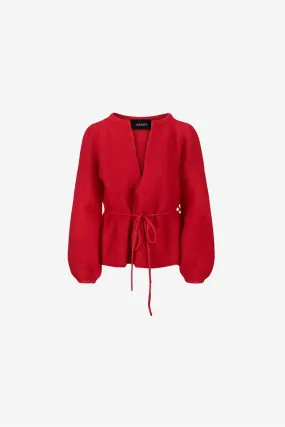 Fredrikke chunky cardigan Bright red
