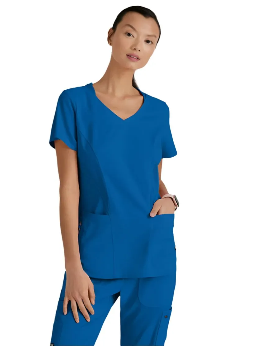 Grey's Anatomy Stretch™ by Barco Carly 3-Pocket Curved V-Neck Scrub Top-Plus