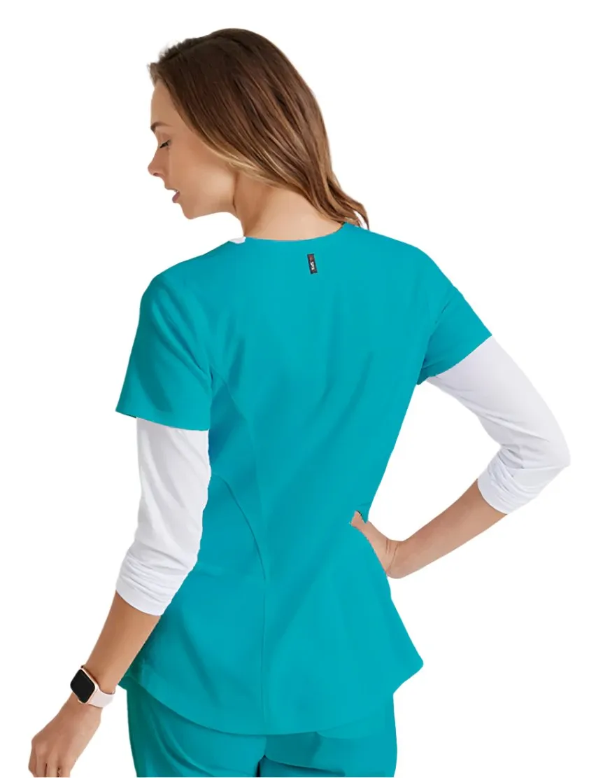 Grey's Anatomy Stretch™ by Barco Carly 3-Pocket Curved V-Neck Scrub Top-Plus