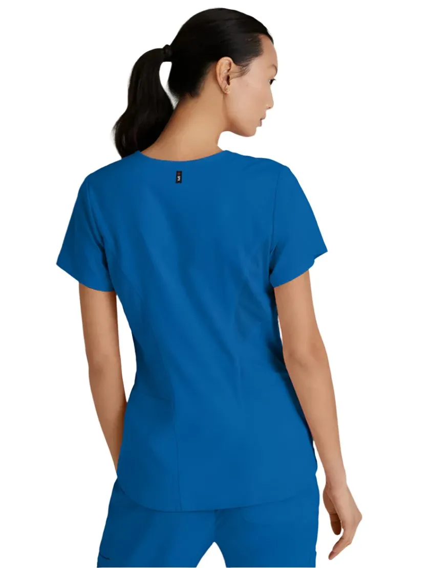 Grey's Anatomy Stretch™ by Barco Carly 3-Pocket Curved V-Neck Scrub Top-Plus
