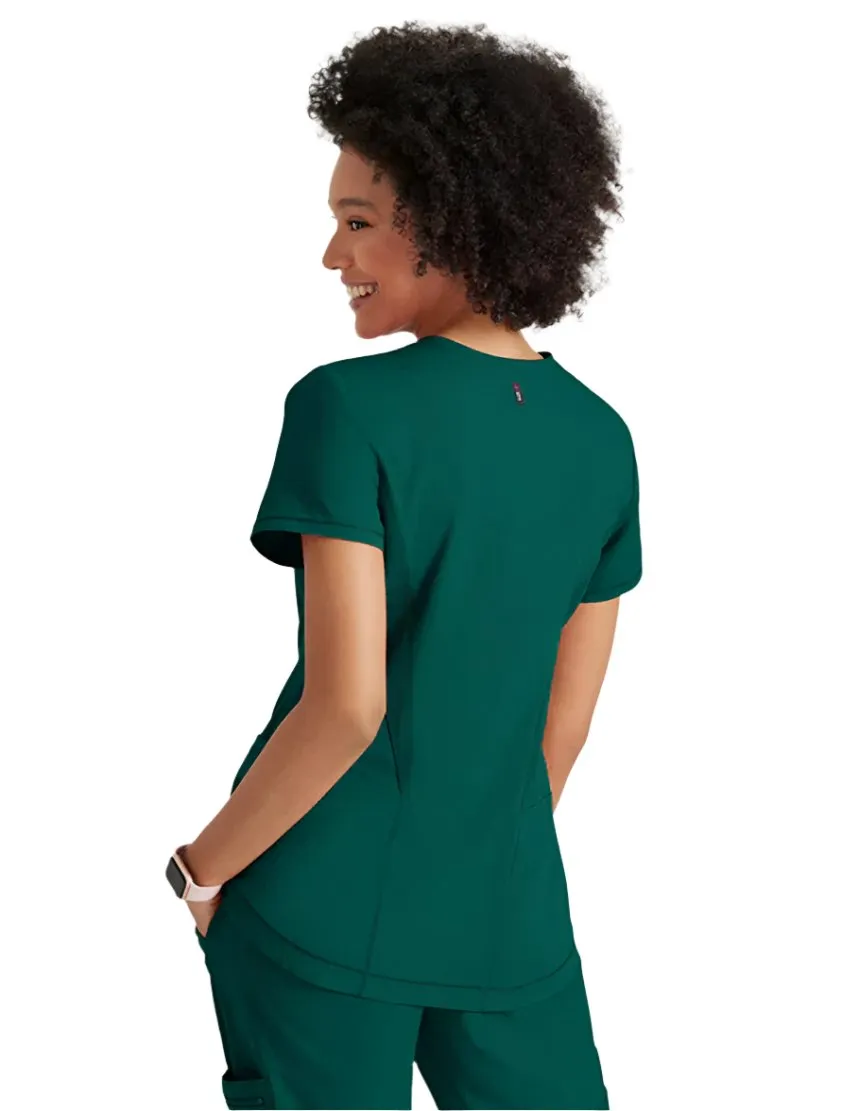 Grey's Anatomy Stretch™ by Barco Carly 3-Pocket Curved V-Neck Scrub Top-Plus
