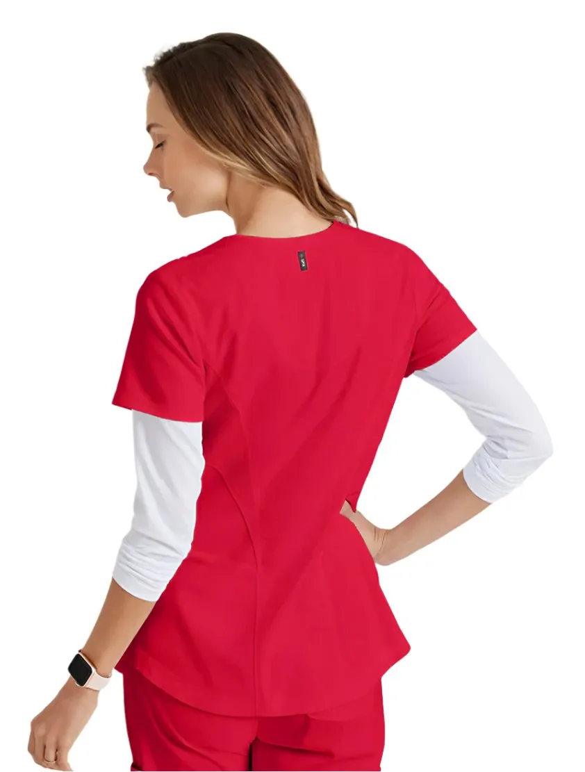 Grey's Anatomy Stretch™ by Barco Carly 3-Pocket Curved V-Neck Scrub Top-Plus