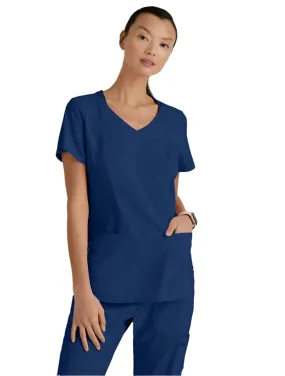 Grey's Anatomy Stretch™ by Barco Carly 3-Pocket Curved V-Neck Scrub Top-Plus