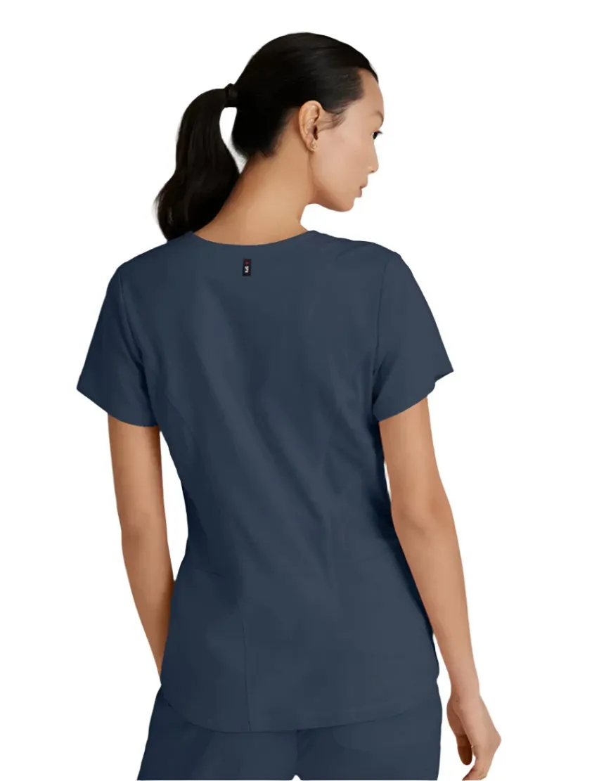 Grey's Anatomy Stretch™ by Barco Carly 3-Pocket Curved V-Neck Scrub Top-Plus