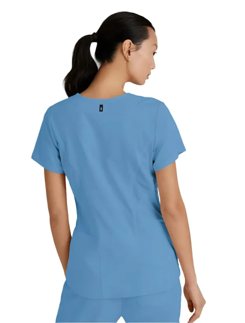 Grey's Anatomy Stretch™ by Barco Carly 3-Pocket Curved V-Neck Scrub Top-Plus