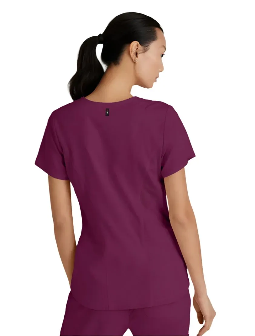 Grey's Anatomy Stretch™ by Barco Carly 3-Pocket Curved V-Neck Scrub Top-Plus
