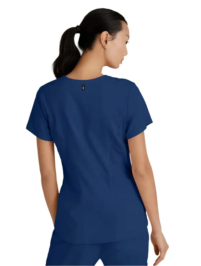 Grey's Anatomy Stretch™ by Barco Carly 3-Pocket Curved V-Neck Scrub Top-Plus