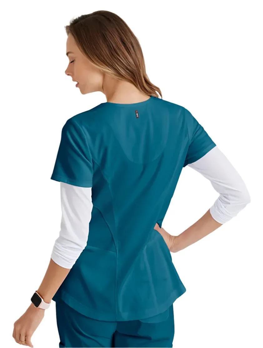 Grey's Anatomy Stretch™ by Barco Carly 3-Pocket Curved V-Neck Scrub Top-Plus
