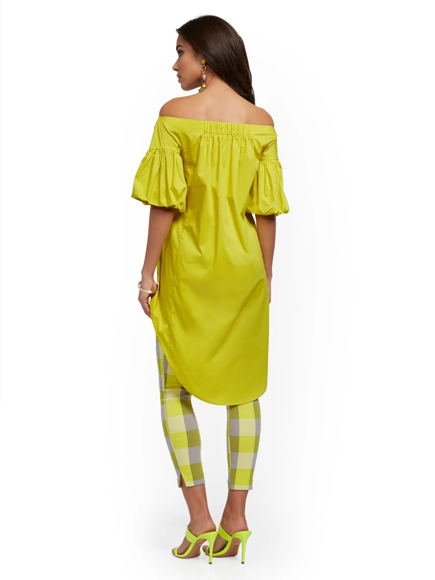 Hi-Lo Poplin Tunic Shirt