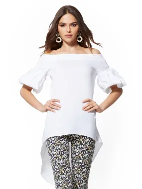 Hi-Lo Poplin Tunic Shirt