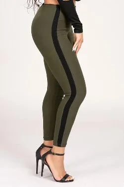 High Rise Skinny Pants - Olive Green