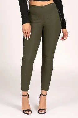 High Rise Skinny Pants - Olive Green