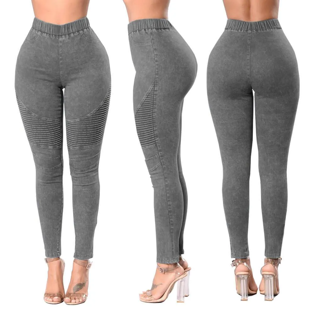High Waist Bodycon Skinny Ankle Length Denim Pants