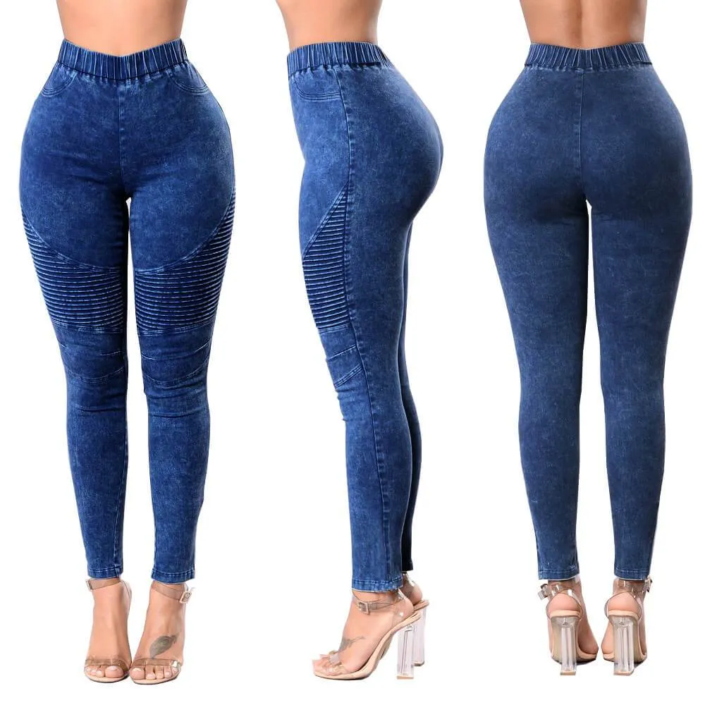 High Waist Bodycon Skinny Ankle Length Denim Pants