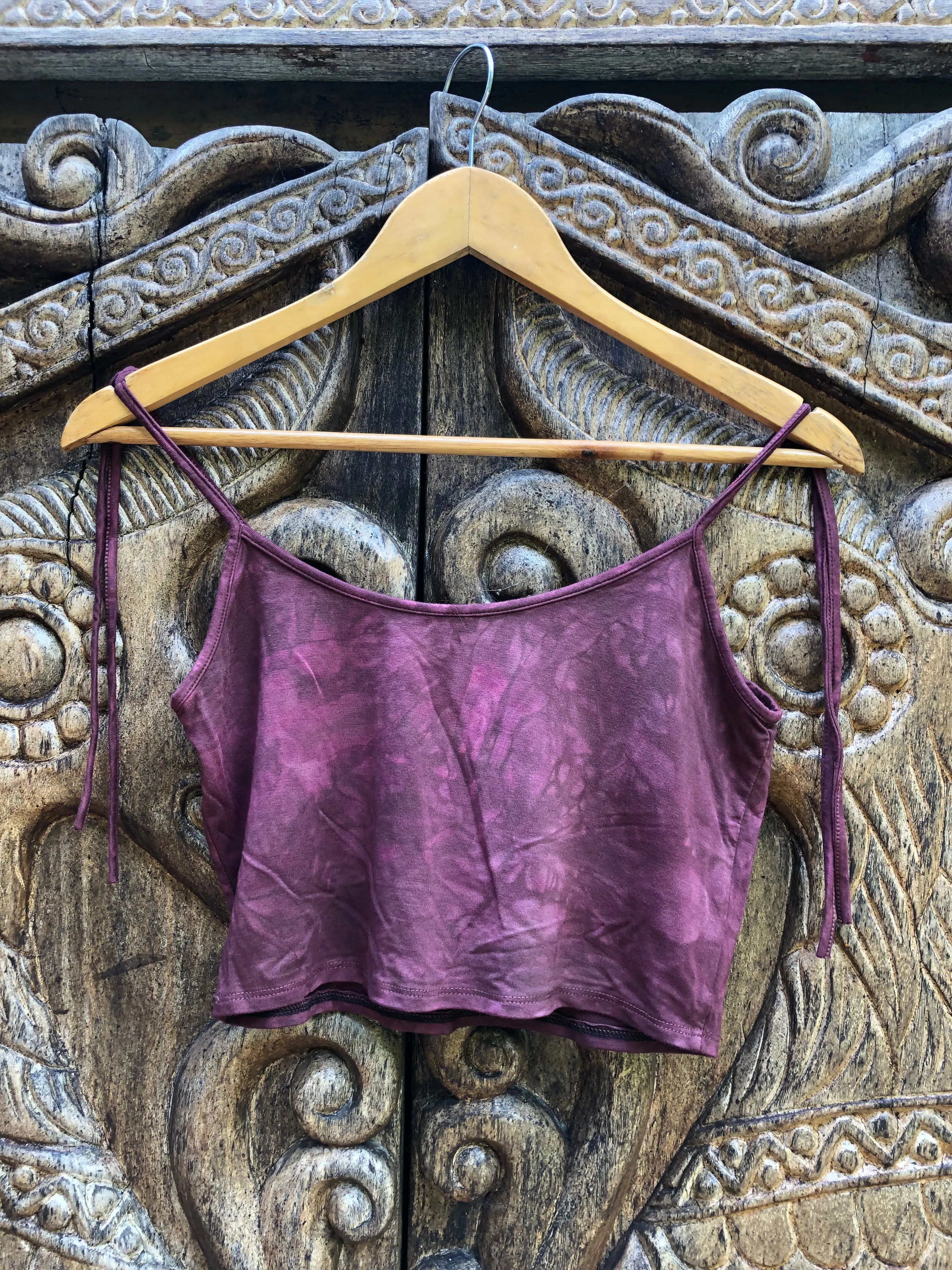 High Waist Pocket Yoga Tights - Dark Plum