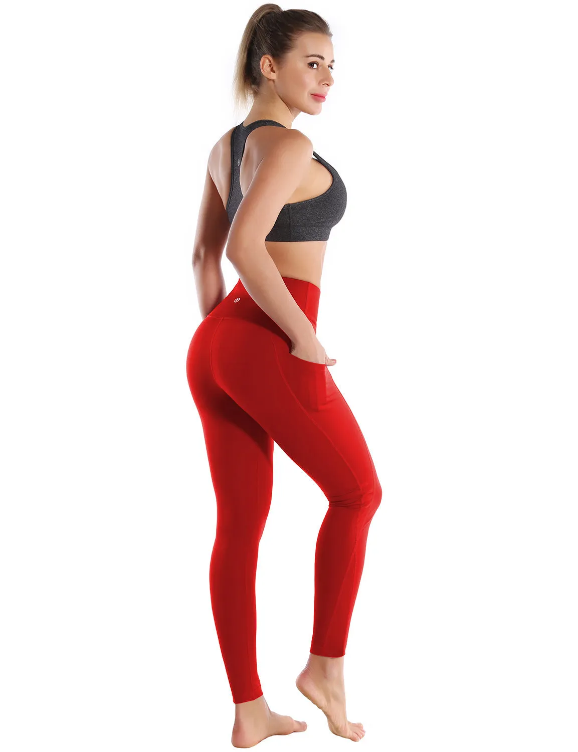 High Waist Side Pockets Jogging Pants scarlet_Jogging
