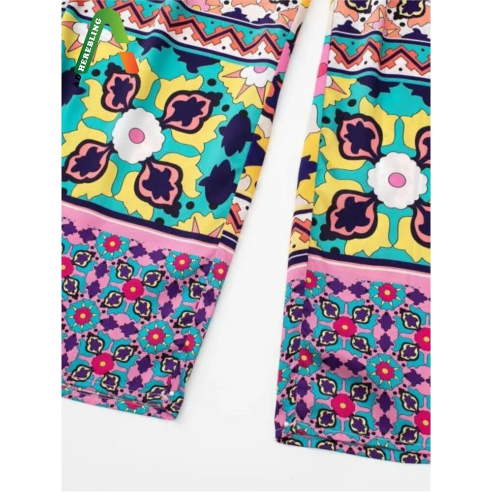 High Waist Side Pockets Straight Pants